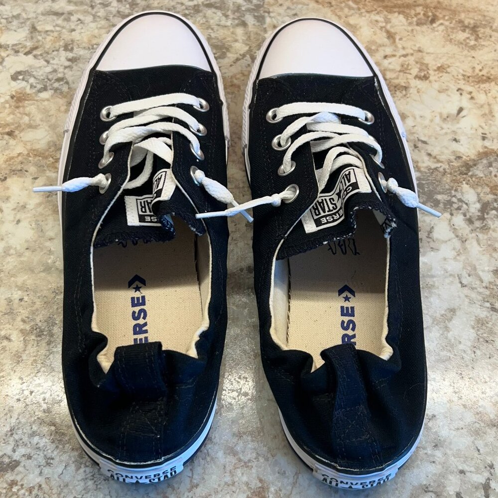 Black Low-top Converse All Star sneakers Womens Size 10.5 - Picture 3 of 7